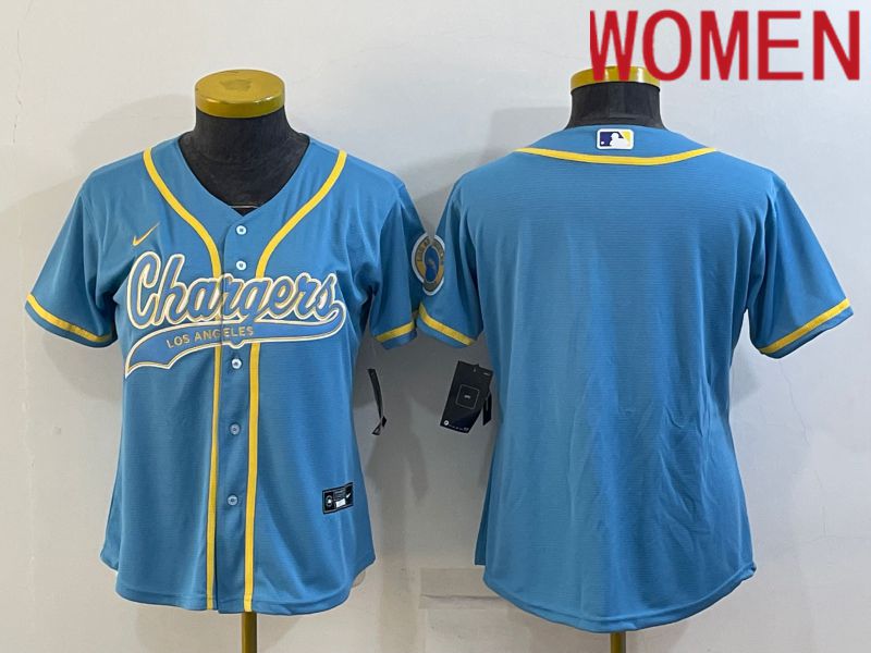 Women Los Angeles Chargers Blank Light Blue 2022 Nike Co branded NFL Jerseys->washington redskins->NFL Jersey